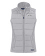 Los Angeles Chargers Mono Cutter & Buck Evoke Recycled HoneycombFleece Womens Hybrid Full Zip Vest CONCRETE Mannequin