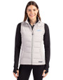 Los Angeles Chargers Monochromatic Cutter & Buck Evoke Recycled Honeycomb Fleece Womens Hybrid Full Zip Vest CONCRETE Front
