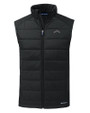 Los Angeles Chargers Mono Cutter & Buck Evoke Recycled HoneycombFleece Mens Hybrid Full Zip Vest Black Mannequin