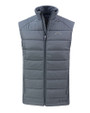 Los Angeles Chargers Monochromatic Cutter & Buck Evoke Recycled Honeycomb Fleece Mens Hybrid Full Zip Vest Elemental Grey Mannequin