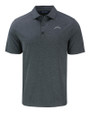 Los Angeles Chargers Mono Cutter & Buck Forge Recycled Four-Way Stretch Mens Polo Dark Black Heather Mannequin