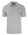 Los Angeles Chargers Mono Cutter & Buck Forge Recycled Four-Way Stretch Mens Polo Polished Medium Gray Mannequin