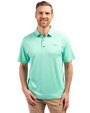 Los Angeles Chargers Monochromatic Cutter & Buck Forge Recycled Four-Way Stretch Mens Polo Fresh Mint Heather Front