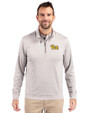 Pitt Panthers Cutter & Buck Stealth Heathered Quarter Zip Mens Pullover Polished Medium Gray Front