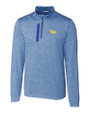 Pitt Panthers Cutter & Buck Stealth Heathered Quarter Zip Mens Pullover Tour Blue Mannequin