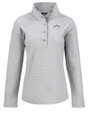 Los Angeles Chargers Mono Cutter & Buck Hunts Point Recycled Fleece Womens Hybrid Snap Placket Pullover Polished Medium Gray Mannequin