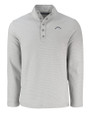 Los Angeles Chargers Mono Cutter & Buck Hunts Point Recycled Fleece Mens Hybrid Snap Placket Pullover Polished Medium Gray Mannequin