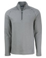 Los Angeles Chargers Mono Cutter & Buck Peshastin Recycled GridFleece Mens Half Zip Pullover Elemental Grey Heather Mannequin