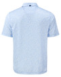 Los Angeles Chargers Mono Cutter & Buck Pike Recycled Flora Print Mens Polo Atlas Light Blue Mannequin Back