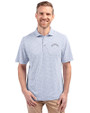 Los Angeles Chargers Monochromatic Cutter & Buck Virtue Recycled Botanical Print Featherlight Pique Mens  Polo Hyacinth Front