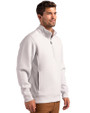 Los Angeles Chargers Mono Cutter & Buck Roam Recycled Buttery-Soft Knit Mens Quarter Zip Jacket Solitare Side