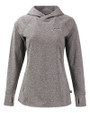 Los Angeles Chargers Mono Cutter & Buck Adapt Recycled Soft Knit Stretch Womens Hooded Pullover Black Heather Mannequin