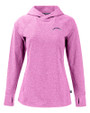 Los Angeles Chargers Mono Cutter & Buck Adapt Recycled Soft Knit Stretch Womens Hooded Pullover Gelato Heather Mannequin