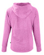Los Angeles Chargers Mono Cutter & Buck Adapt Recycled Soft Knit Stretch Womens Hooded Pullover Gelato Heather Mannequin Back