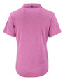 Los Angeles Chargers Mono Cutter & Buck Forge Recycled Four-Way Stretch Womens Polo Gelato Heather Mannequin Back
