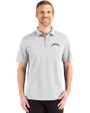 Los Angeles Chargers Mono Cutter & Buck Advantage Refresh Recycled Cotton-Blend Pique Mens Polo CONCRETE Front
