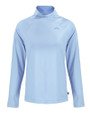 Los Angeles Chargers Mono Cutter & Buck Coastline Recycled Double Peached Womens Funnel Neck Pullover Atlas Light Blue Mannequin
