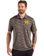 Michigan Wolverines Alumni Cutter & Buck Coastline Recycled Double Peached Camo Print Mens Polo Elemental Grey Front