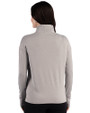 Kansas Jayhawks Alumni Cutter & Buck Forge Recycled Four-Way Stretch Womens Quarter Zip Pullover Polished Heather Back