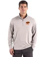 Oklahoma State Cowboys Alumni Cutter & Buck Forge Recycled Four-Way Stretch Mens Quarter Zip Pullover Polished Heather Front