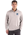 Florida Gators Alumni Cutter & Buck Forge Recycled Four-Way Stretch Mens Quarter Zip Pullover Polished Heather Front