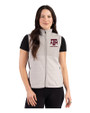 Texas A&M Aggies Alumni Cutter & Buck Hunts Point Recycled Fleece Womens Hybrid Full Zip Vest Polished Medium Gray Front