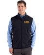 LSU Tigers Alumni Cutter & Buck Hunts Point Recycled Fleece Mens Hybrid Full Zip Vest Black Front