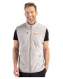 Tennessee Volunteers Alumni Cutter & Buck Hunts Point Recycled Fleece Mens Hybrid Full Zip Vest Polished Medium Gray Front