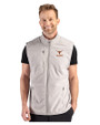 Texas Longhorns Alumni Cutter & Buck Hunts Point Recycled Fleece Mens Hybrid Full Zip Vest Polished Medium Gray Front
