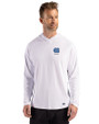 North Carolina Tar Heels Alumni Cutter & Buck Prospect Recycled Featherlight Stretch Mens Hooded Pullover White Front