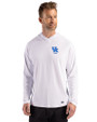 Kentucky Wildcats Alumni Cutter & Buck Prospect Recycled Featherlight Stretch Mens Hooded Pullover White Front