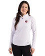 Auburn Tigers Alumni Cutter & Buck Prospect Recycled Featherlight Stretch Womens Quarter Zip White Front
