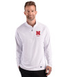 Nebraska Cornhuskers Alumni Cutter & Buck Prospect Recycled Featherlight Stretch Mens Quarter Zip White Front