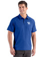 Kentucky Wildcats Alumni Cutter & Buck Prospect Recycled Featherlight Stretch Mens Sport Polo Tour Blue Front