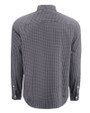  Cutter & Buck Skyline Recycled Gingham Mens Big & Tall Long Sleeve Button Down  Dress Shirt Black/Elemental Grey Mannequin Back