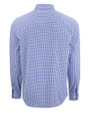  Cutter & Buck Skyline Recycled Gingham Mens Big & Tall Long Sleeve Button Down  Dress Shirt Tour Blue/White Mannequin Back