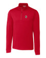 Stanford Cardinal  Cutter & Buck Advantage Mens Zip Mock Cardinal Red Mannequin