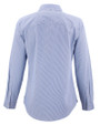  Cutter & Buck Skyline Recycled Pinstripe Womens Long Sleeve Spread Collar Dress Shirt Tour Blue/White Mannequin Back