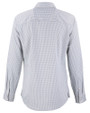  Cutter & Buck Skyline Recycled Gingham Womens Long Sleeve Spread Collar Dress Shirt Concrete/White Mannequin Back