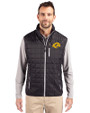 Los Angeles Rams- Cutter & Buck Rainier Recycled Insulated Puffer Mens Full Zip Vest Black Front