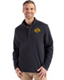 Los Angeles Rams- Cutter & Buck Hunts Point Recycled Fleece Mens Hybrid Snap Placket Pullover Black Front