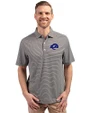 Los Angeles Rams- Cutter & Buck Forge Recycled Double Stripe Four-Way Stretch Mens Polo Black/White Front