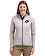 Los Angeles Rams- Cutter & Buck Adapt Recycled Soft Knit Stretch Womens Hybrid Full Zip Jacket Polished Medium Gray Front