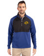 Los Angeles Rams- Cutter & Buck Adapt Recycled Soft Knit Stretch Mens Hybrid Quarter Zip Pullover  Tour Blue/Black Front