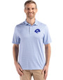 Los Angeles Rams- Cutter & Buck Pike Recycled Diamond Dot Print Mens Polo Tour Blue Front
