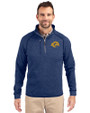 Los Angeles Rams- Cutter & Buck Mainsail Sweater-Knit Mens Half Zip Jacket Tour Blue Heather Front