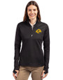 Los Angeles Rams- Cutter & Buck Traverse Recycled Smooth Stretch Womens Quarter Zip Pullover Black Front