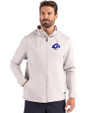 Los Angeles Rams- Cutter & Buck Roam Recycled Buttery-Soft Knit Mens Full Zip Hooded Jacket Solitaire Front