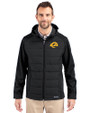 Los Angeles Rams- Cutter & Buck Evoke Recycled Honeycomb Fleece Mens Hybrid Full Zip Jacket Black Front