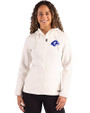 Los Angeles Rams- Cutter & Buck Roam Recycled Buttery-Soft Knit Womens Full Zip Hooded Jacket Shell Front